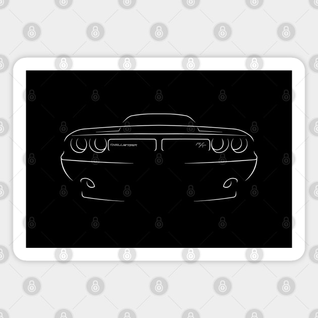 Dodge Challenger R/T Shaker - front stencil, white Magnet by mal_photography